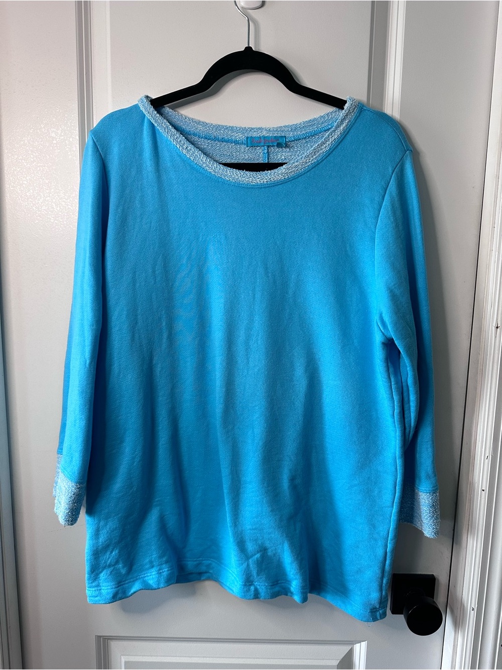 Fresh produce Bright Aqua Scoop Neck Pullover